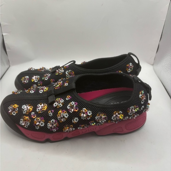 Dior Mesh Floral Embellished Fusion Slip On Sneakers Size 36 - Picture 3 of 8